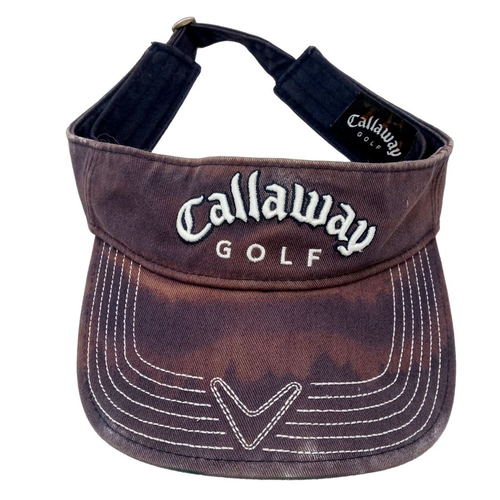 Callaway Golf Visor Hat Cap Well Worn Adjustable Discolored Blue Sun Golfer